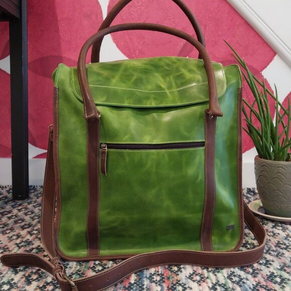 Green Leather Travel Bag - Picture 5 of 5
